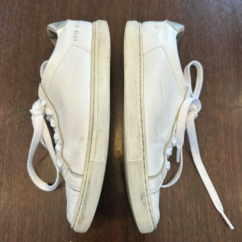 Common Projects Woman Achilles Low White Leather Sneakers Size 38